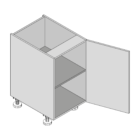 Diagram of a base one door cabinet