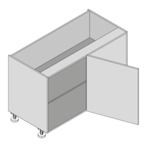 Diagram of a base return one door cabinet