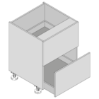 Diagram of a base cabinet with Two Drawers