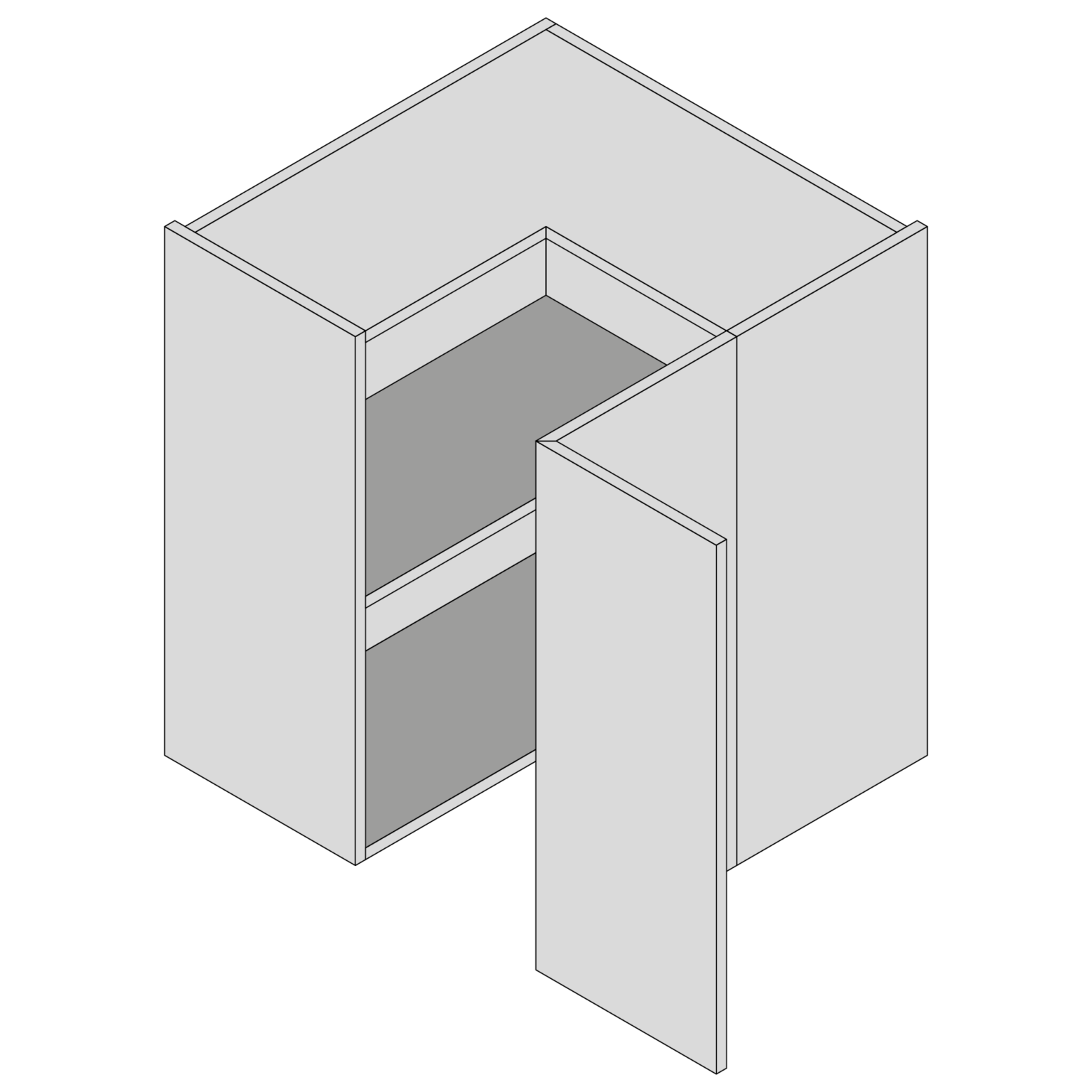 Upper Corner 'E' UInstallIt Kitchens