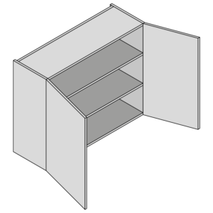 Diagram of an upper cabinet with two doors