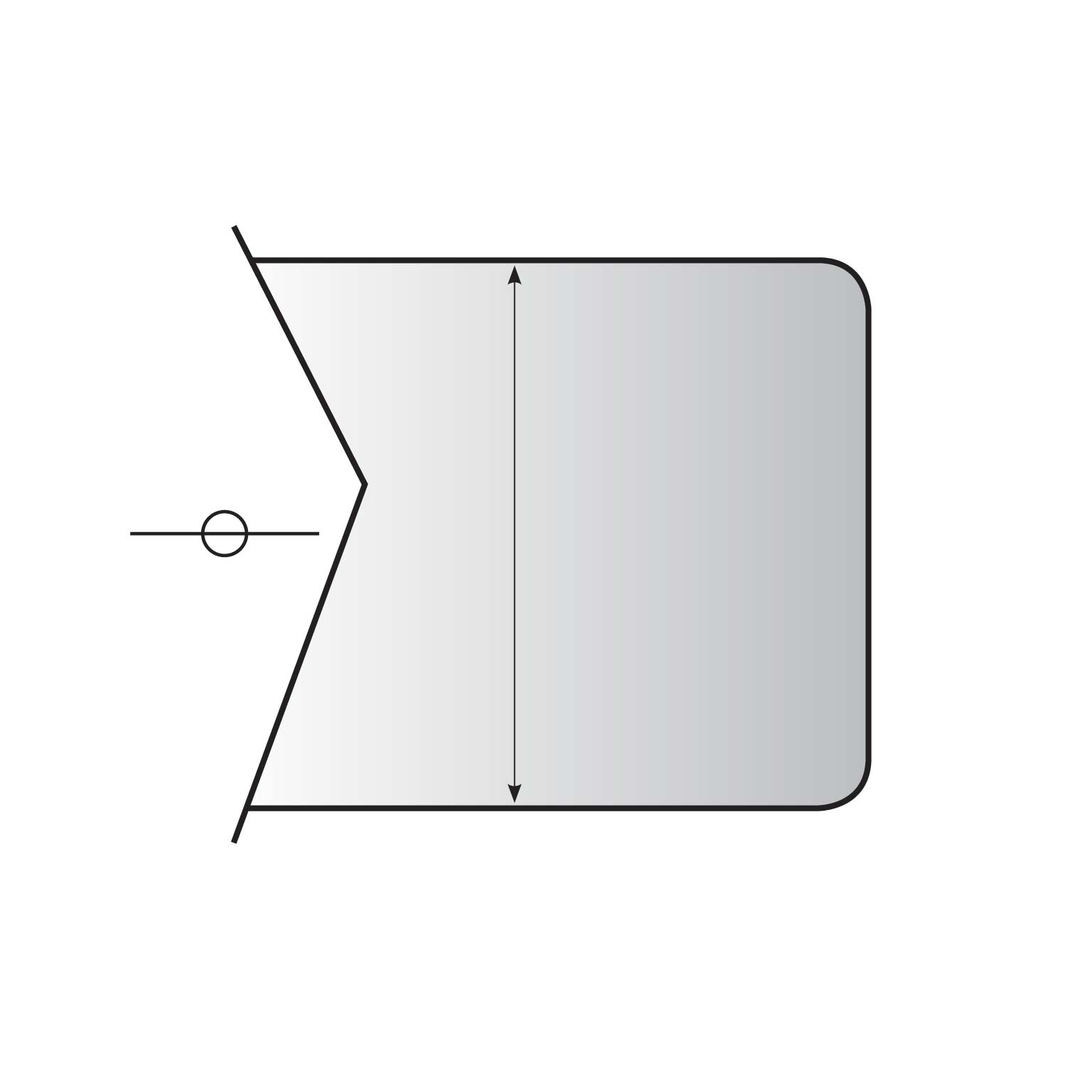 Diagram of 3x3 radius edge laminate benchtop