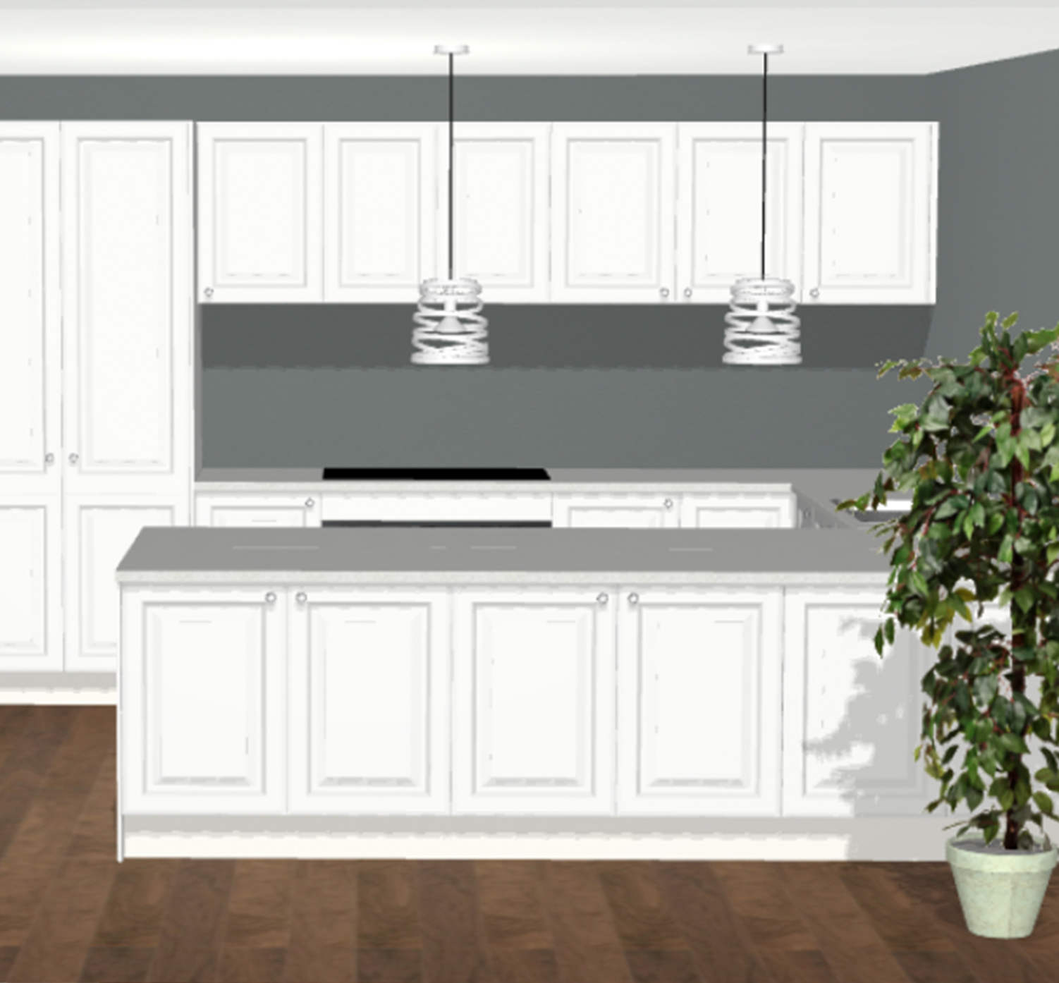 3D planner design of a U Shape kitchen in our Barossa range