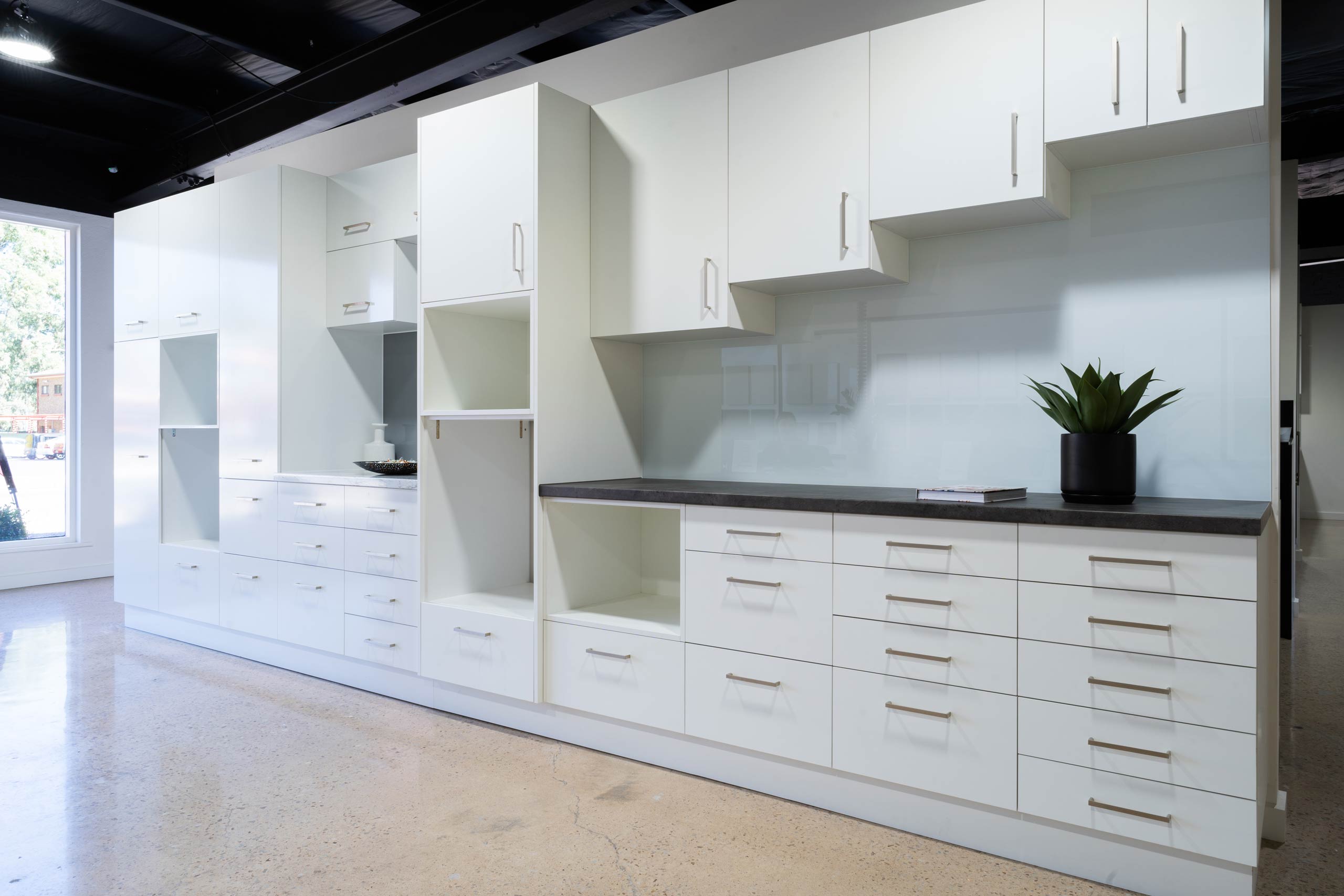 U-Install-It Showroom displaying the different ranges of cabinets that are available